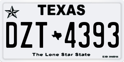 TX license plate DZT4393