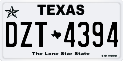 TX license plate DZT4394