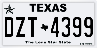 TX license plate DZT4399