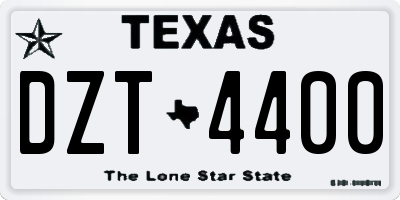 TX license plate DZT4400