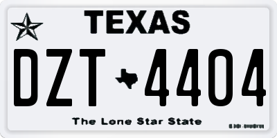 TX license plate DZT4404