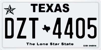 TX license plate DZT4405