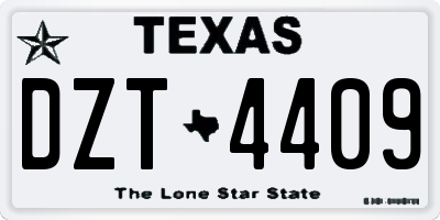 TX license plate DZT4409