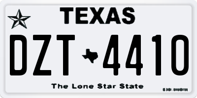 TX license plate DZT4410