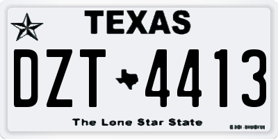 TX license plate DZT4413