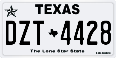 TX license plate DZT4428