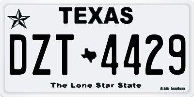 TX license plate DZT4429