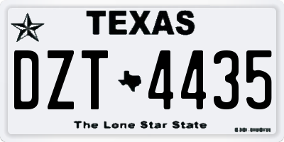 TX license plate DZT4435