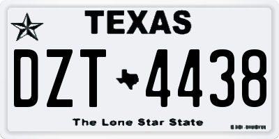 TX license plate DZT4438