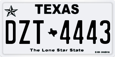 TX license plate DZT4443
