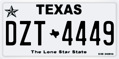 TX license plate DZT4449