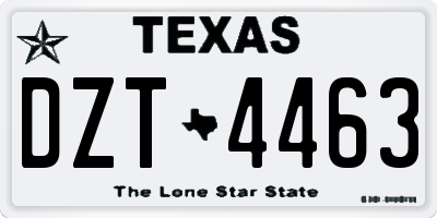 TX license plate DZT4463