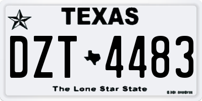 TX license plate DZT4483