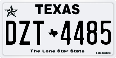 TX license plate DZT4485