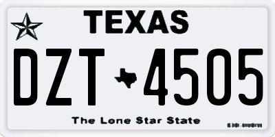 TX license plate DZT4505