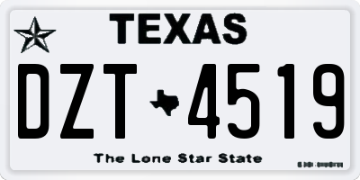 TX license plate DZT4519
