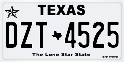 TX license plate DZT4525