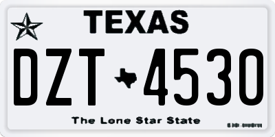 TX license plate DZT4530