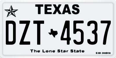 TX license plate DZT4537