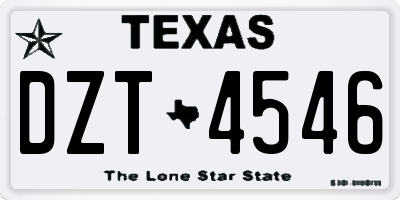 TX license plate DZT4546