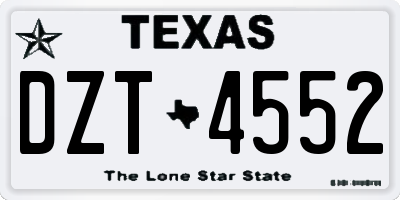 TX license plate DZT4552