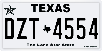 TX license plate DZT4554