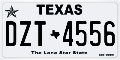 TX license plate DZT4556