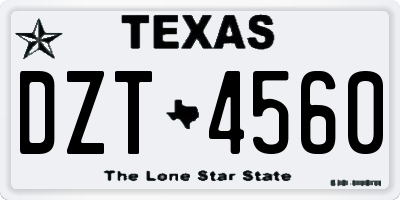 TX license plate DZT4560