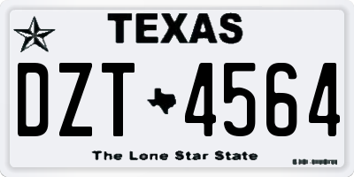 TX license plate DZT4564