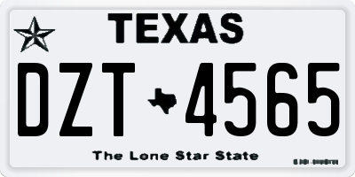 TX license plate DZT4565