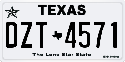 TX license plate DZT4571