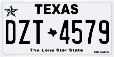 TX license plate DZT4579