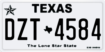 TX license plate DZT4584