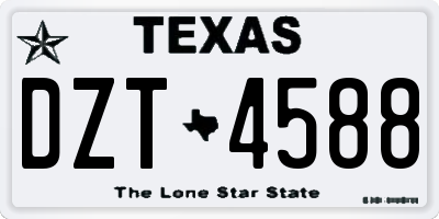 TX license plate DZT4588