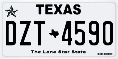 TX license plate DZT4590
