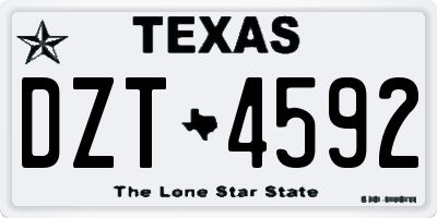 TX license plate DZT4592