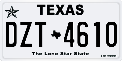 TX license plate DZT4610