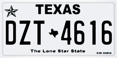 TX license plate DZT4616