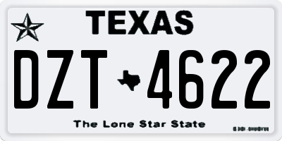 TX license plate DZT4622