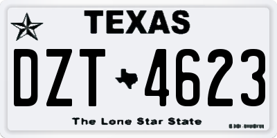 TX license plate DZT4623