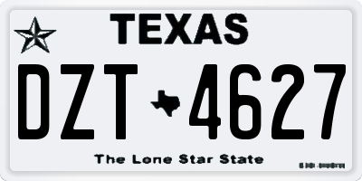 TX license plate DZT4627