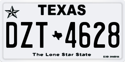 TX license plate DZT4628