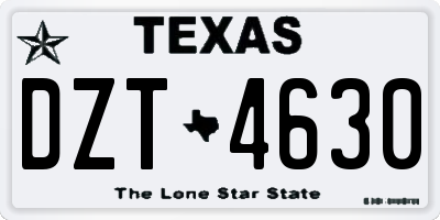 TX license plate DZT4630