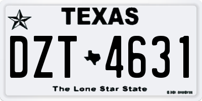 TX license plate DZT4631