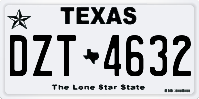 TX license plate DZT4632