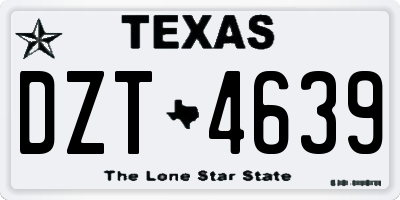 TX license plate DZT4639