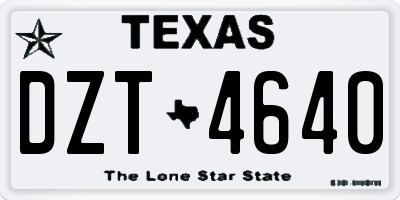 TX license plate DZT4640