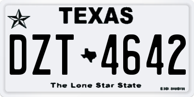 TX license plate DZT4642