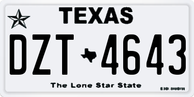 TX license plate DZT4643