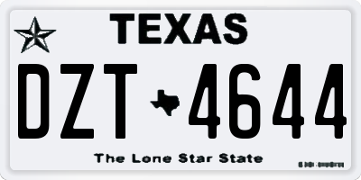 TX license plate DZT4644
